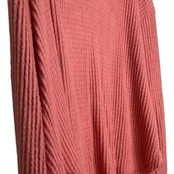 Wild Fable Women’s Hi Lo Tight Waffle Knit Sweater XS Peach Long Sleeves V-Neck - Picture 9 of 11